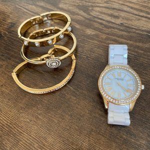 Like new  Anne Klein watch with 3 bracelets 12/2256